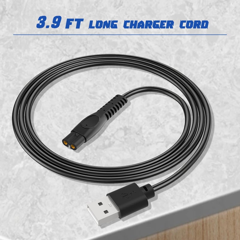 Pinkind 5V USB Charging Cable Compatible with Philips One Blade QP2724 Charger Cord for Phillips Norelco Oneblade 360, QP1924, QP2834, MG5910, Shaver 3600, 3900, 2 Packs Beard Trimmer Power Cord for Travel - Image 4